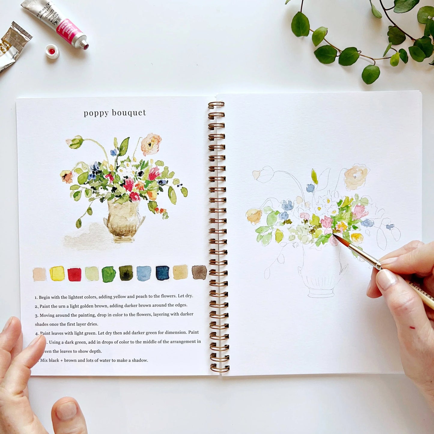 bouquet watercolor workbook
