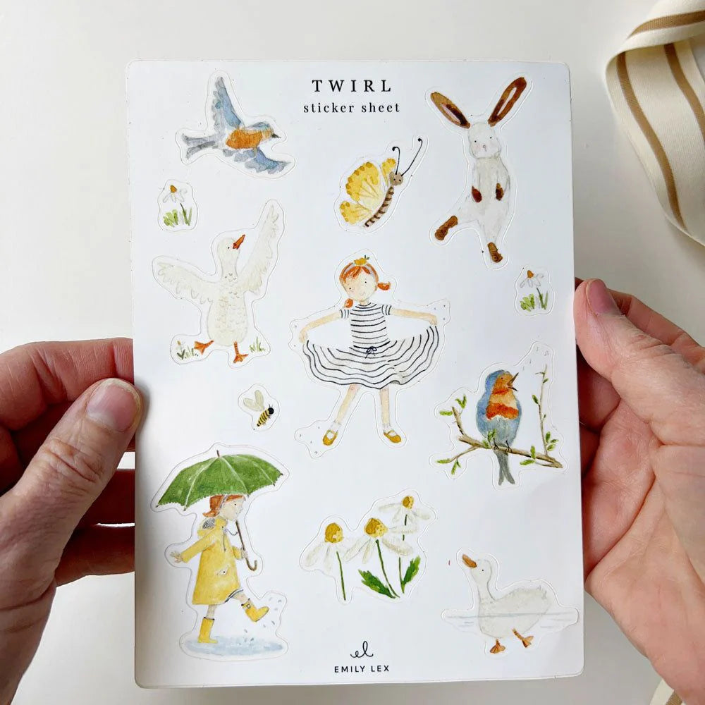 twirl sticker sheet