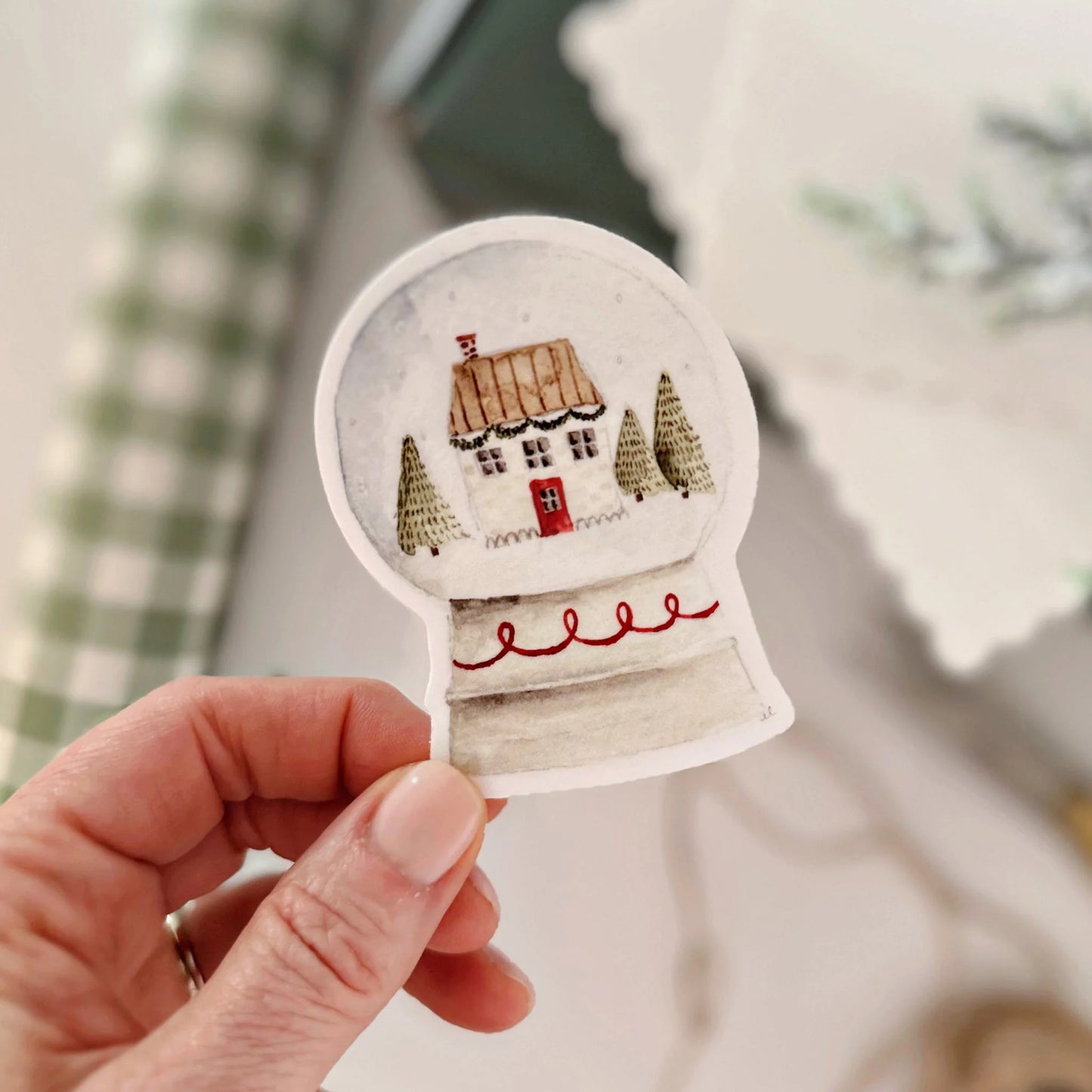 snowglobe house sticker