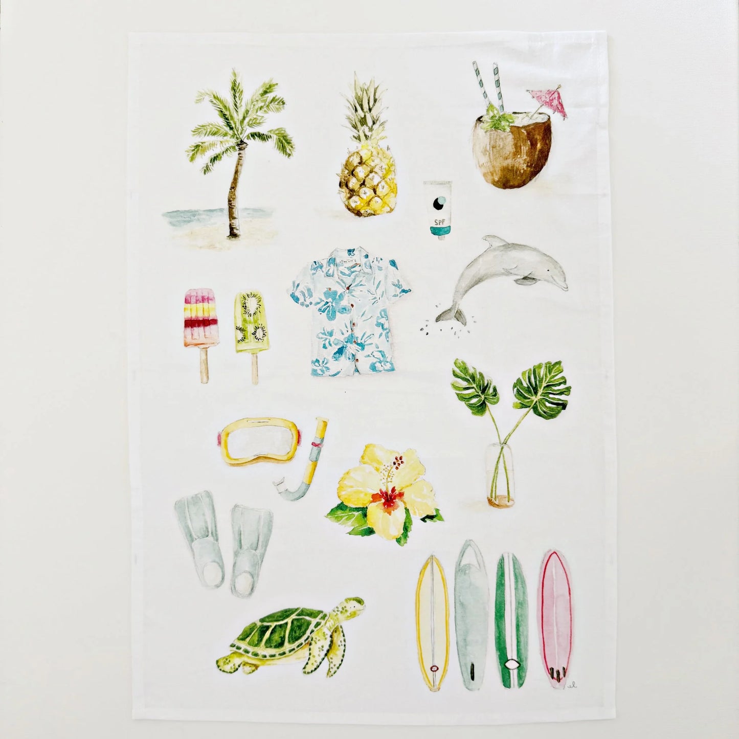 tropical tea towel