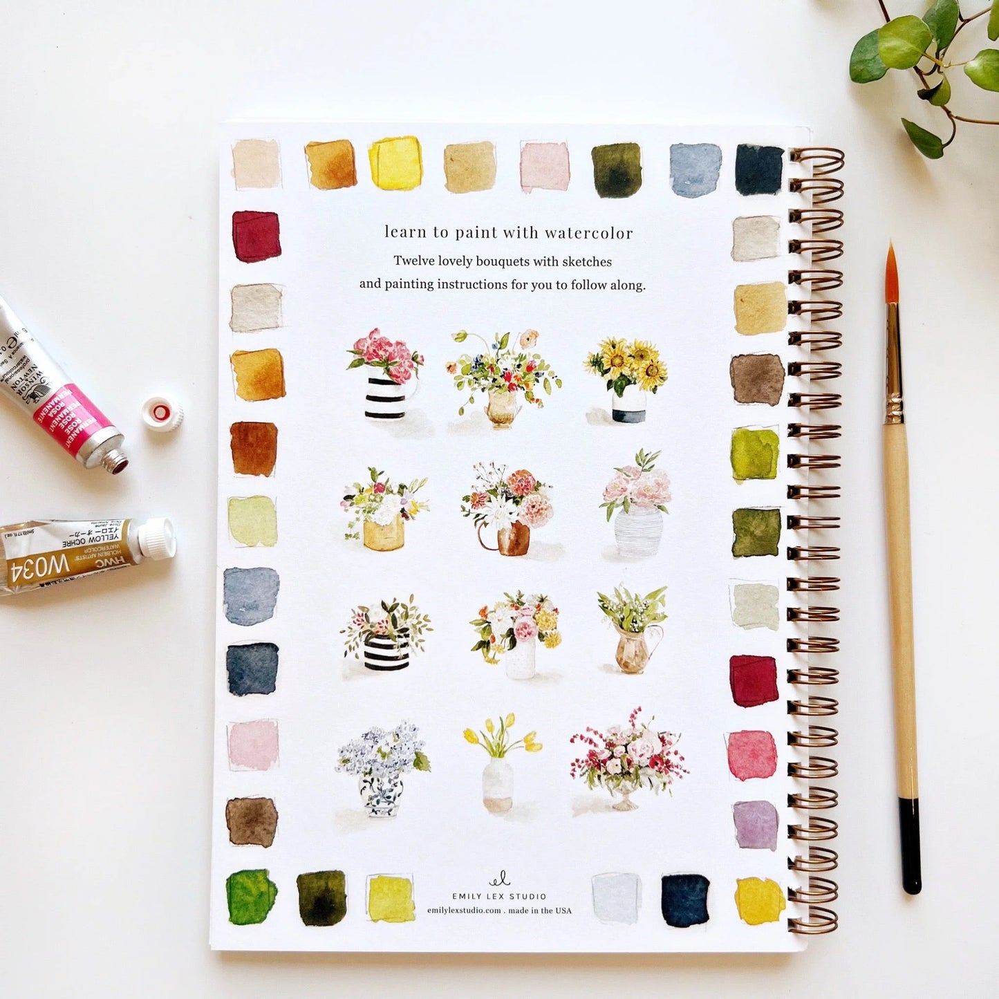 bouquet watercolor workbook