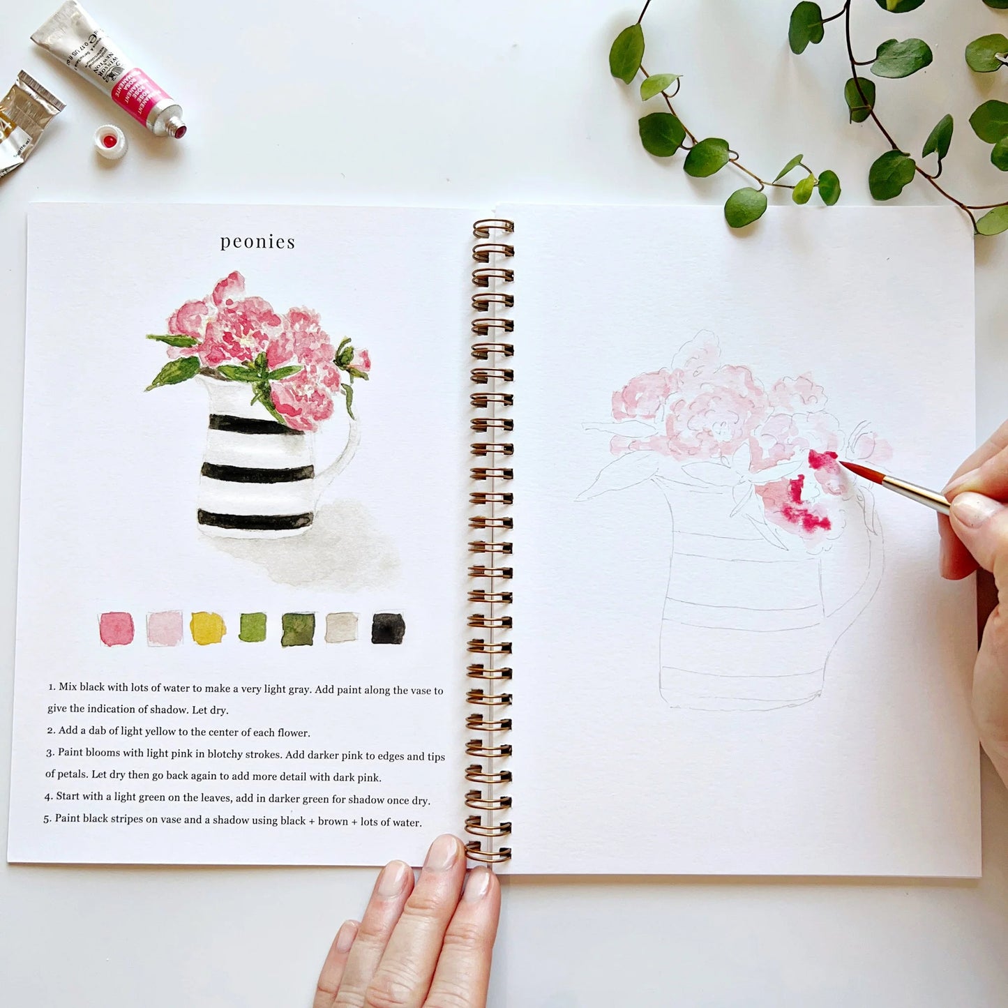 bouquet watercolor workbook