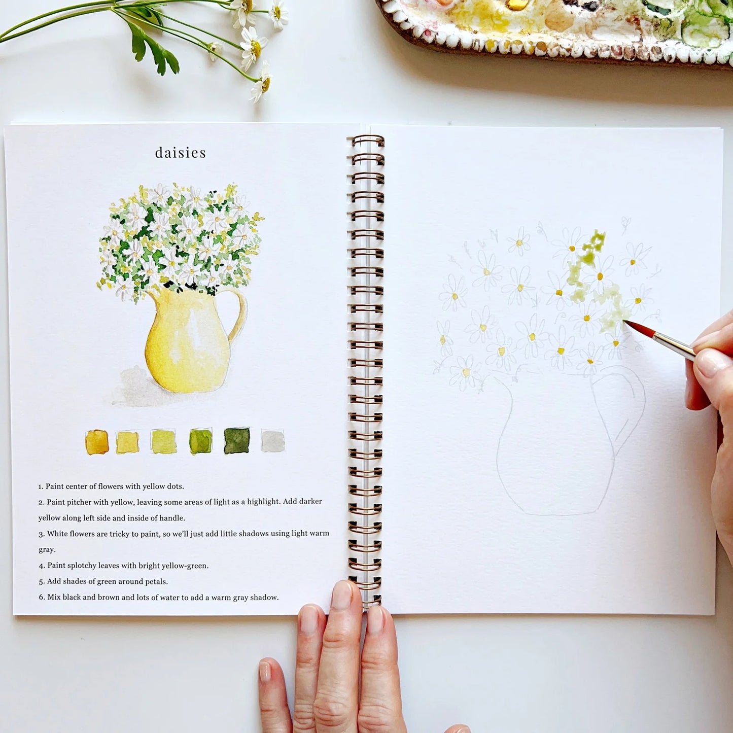 flowers watercolor workbook
